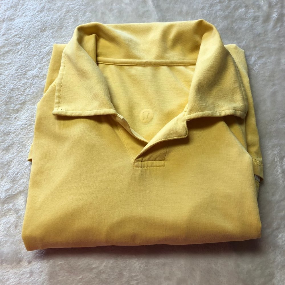 LULULEMON Yellow Polo Short Sleeve Men's Shirt Size 8